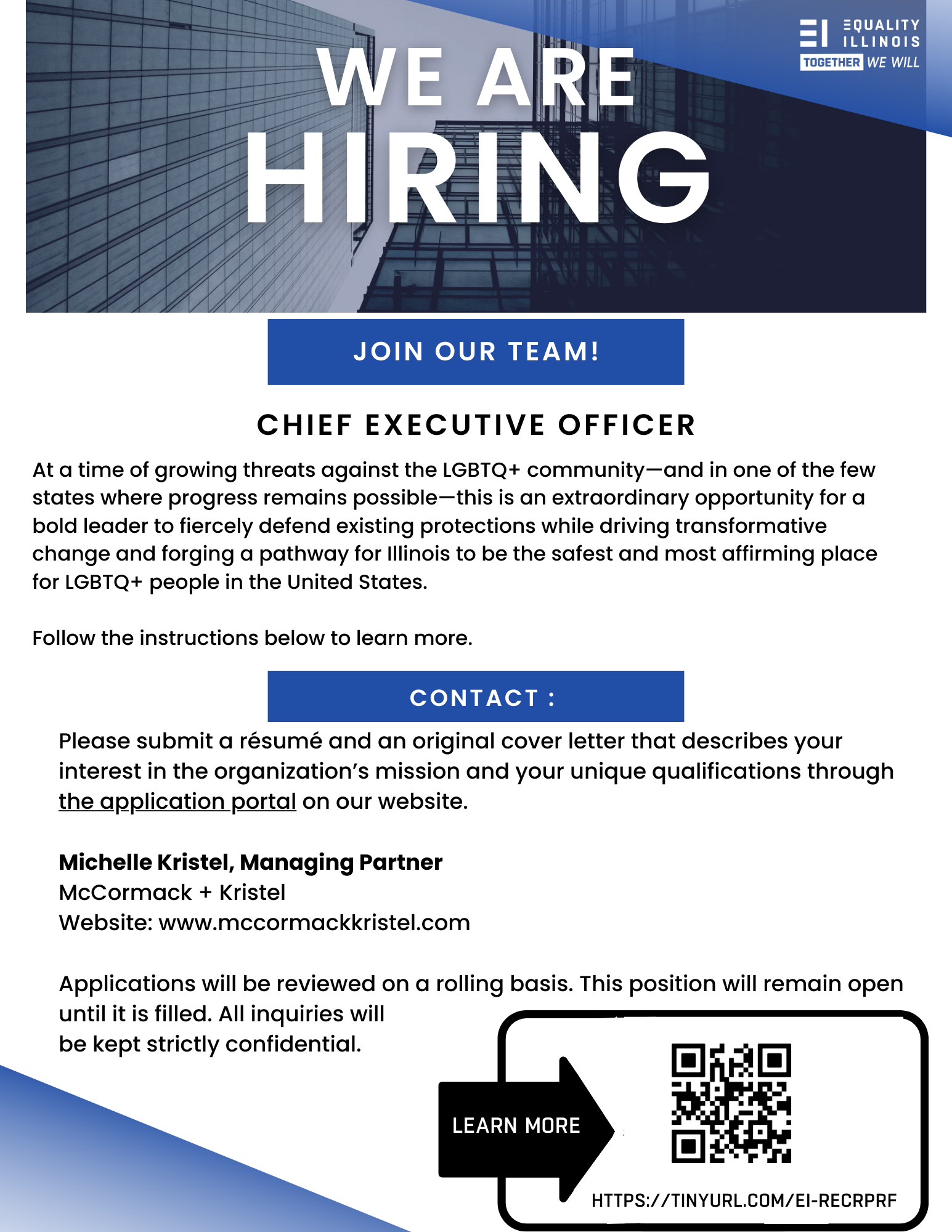 EQIL CEO position - social media grahic